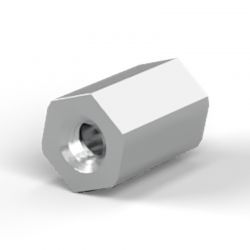 Entretoise hexagonale filetée femelle/femelle acier nickelé M2.5 - 5 mm sur plats