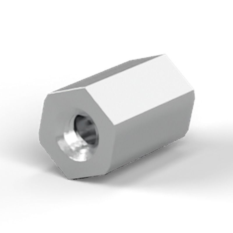 Female/female spacer M2.5 Nickel-plated steel