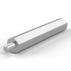 Entretoise hexagonale filetée mâle/femelle acier nickelé UNC4-40 - 6,35 mm sur plats
