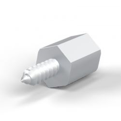 Entretoise hexagonale filetée autotaraudeuse acier zingué M2.5 - 5 mm sur plats