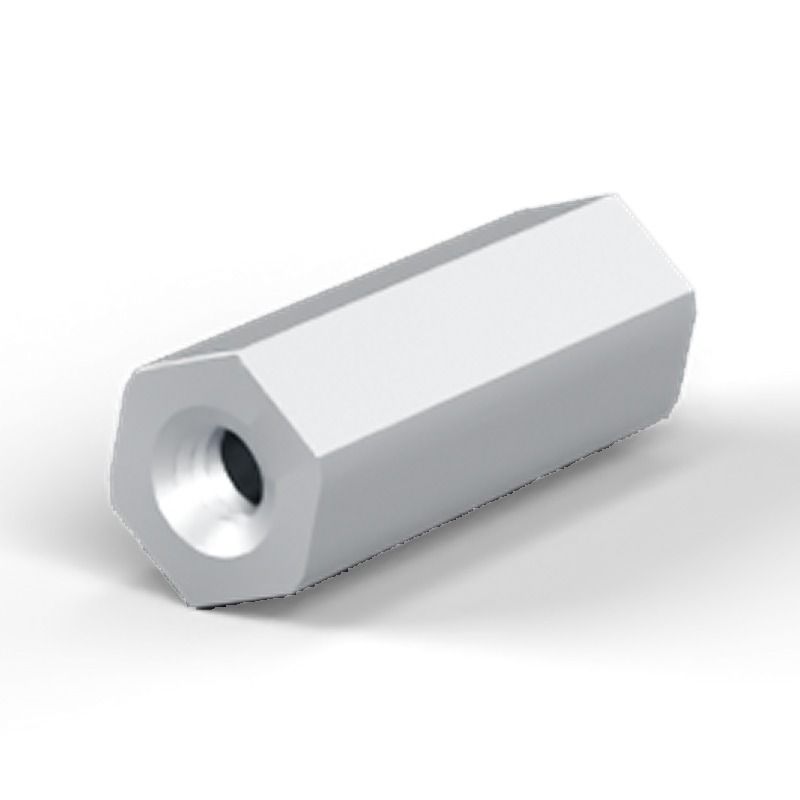 Female/female spacer M2 Zinc-plated steel