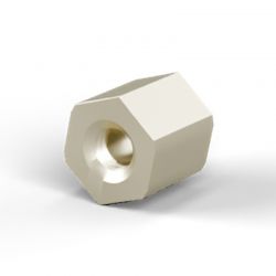 Entretoise hexagonale filetée femelle/femelle acier zingué jaune M2.5 - 5 mm sur plats