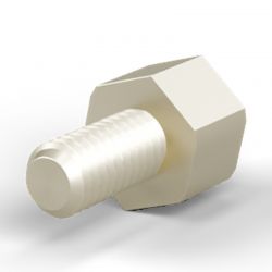 Entretoise hexagonale filetée mâle/femelle acier zingué jaune M4 - 7 mm sur plats