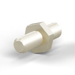 Entretoise hexagonale filetée mâle/mâle acier zingué jaune M4 - 7 mm sur plats