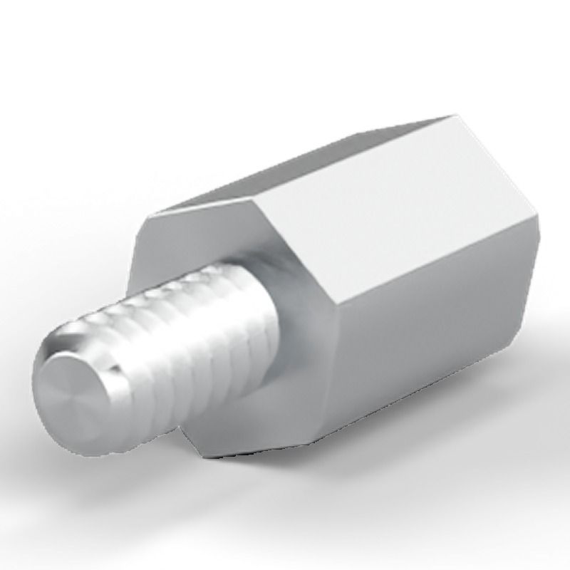 Male/female spacer UNC6-32 Aluminium