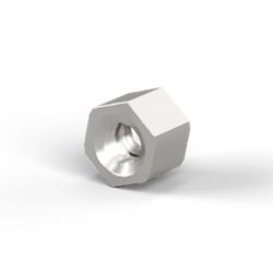 Entretoise hexagonale filetée femelle/femelle laiton nickelé M2.5 - 4 mm sur plats