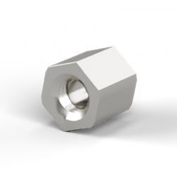 Entretoise hexagonale filetée femelle/femelle laiton nickelé M3 - 5 mm sur plats
