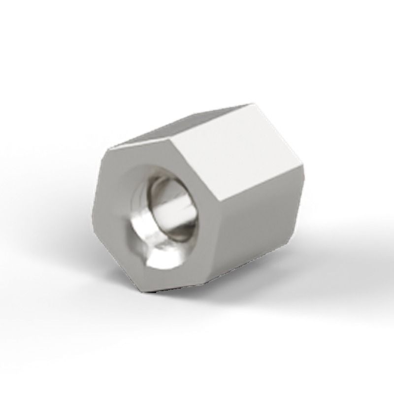 Female/female spacer M3 Nickel-plated brass