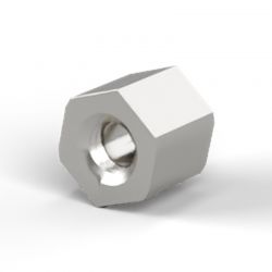 Entretoise hexagonale filetée femelle/femelle laiton nickelé M3 - 5,5 mm sur plats