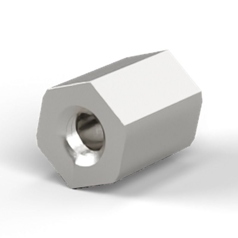 Female/female spacer M3 Nickel-plated brass