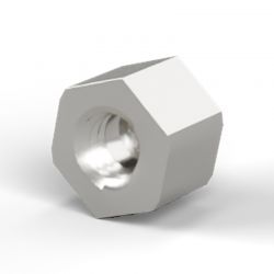 Entretoise hexagonale filetée femelle/femelle laiton nickelé M4 - 7 mm sur plats