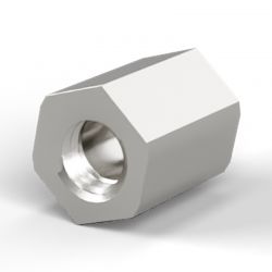 Entretoise hexagonale filetée femelle/femelle laiton nickelé M5 - 8 mm sur plats