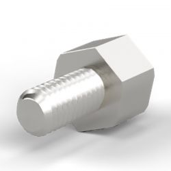 Entretoise hexagonale filetée mâle/femelle laiton nickelé M4 - 7 mm sur plats