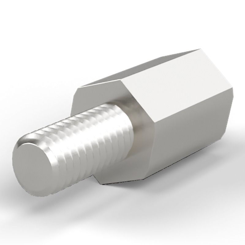 Male/female spacer M6 Nickel-plated brass