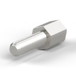 Entretoise hexagonale filetée mâle/femelle laiton nickelé UNC4-40 - 4 mm sur plats