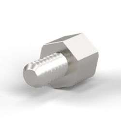 Entretoise hexagonale filetée mâle/femelle laiton nickelé UNC4-40 - 5 mm sur plats