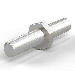 Entretoise hexagonale filetée mâle/mâle laiton nickelé M6 - 10 mm sur plats