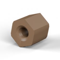 Entretoise hexagonale filetée femelle/femelle plastique polyamide renforcé brun M3 - 6 mm sur plats