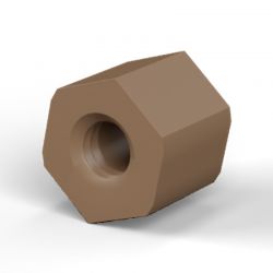 Entretoise hexagonale filetée femelle/femelle plastique polyamide renforcé brun M4 - 8 mm sur plats
