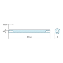 [decl 80mm] Entretoise hexagonale filetée femelle/femelle acier inoxydable M3 - 5 mm sur plats