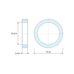 [decl 3mm] Entretoise lisse acier zingué Ø12,4x16mm pour vis M12