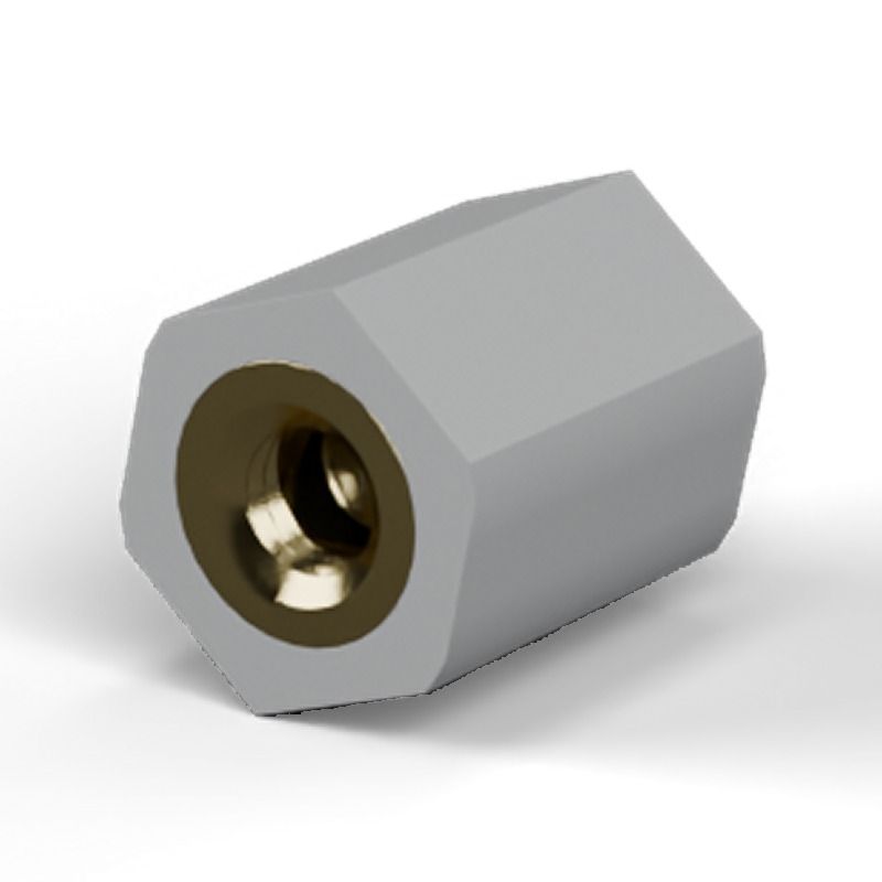 Female/female spacer M3 Plastic PA6, brass insert