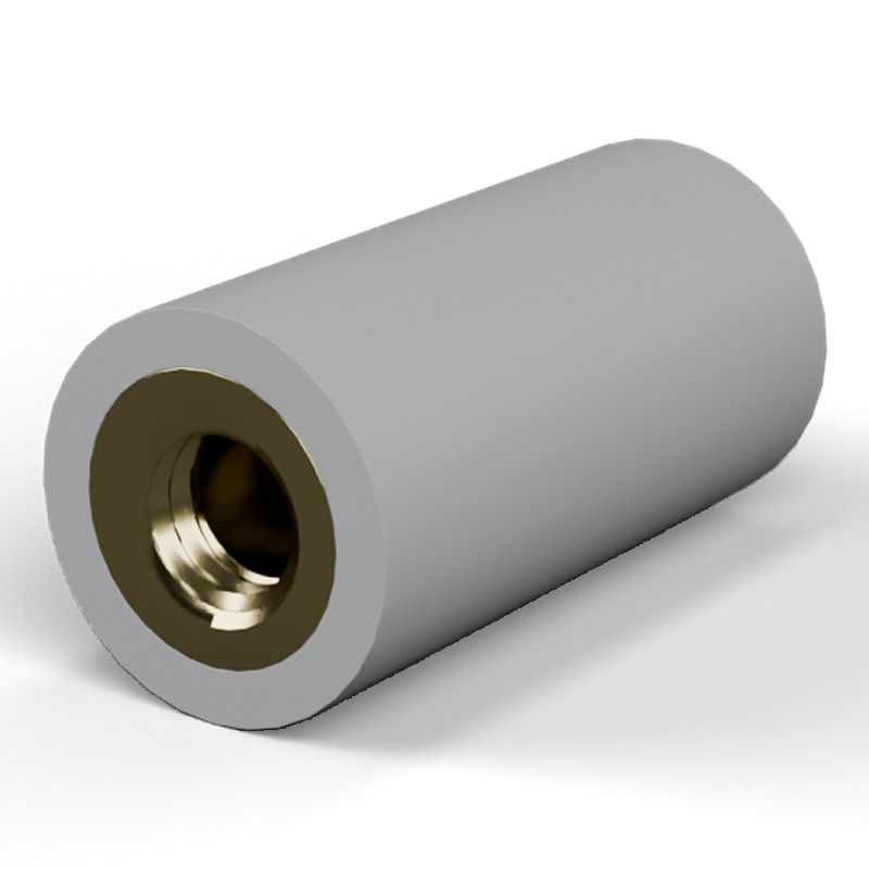 Female/female spacer M6 Plastic PA6.6, brass insert