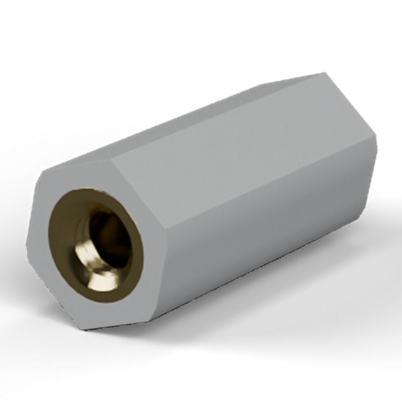 Female/female spacer M3 Plastic PA6.6, brass insert