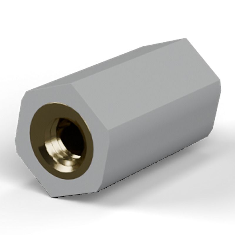 Female/female spacer M4 Plastic PA6.6, brass insert