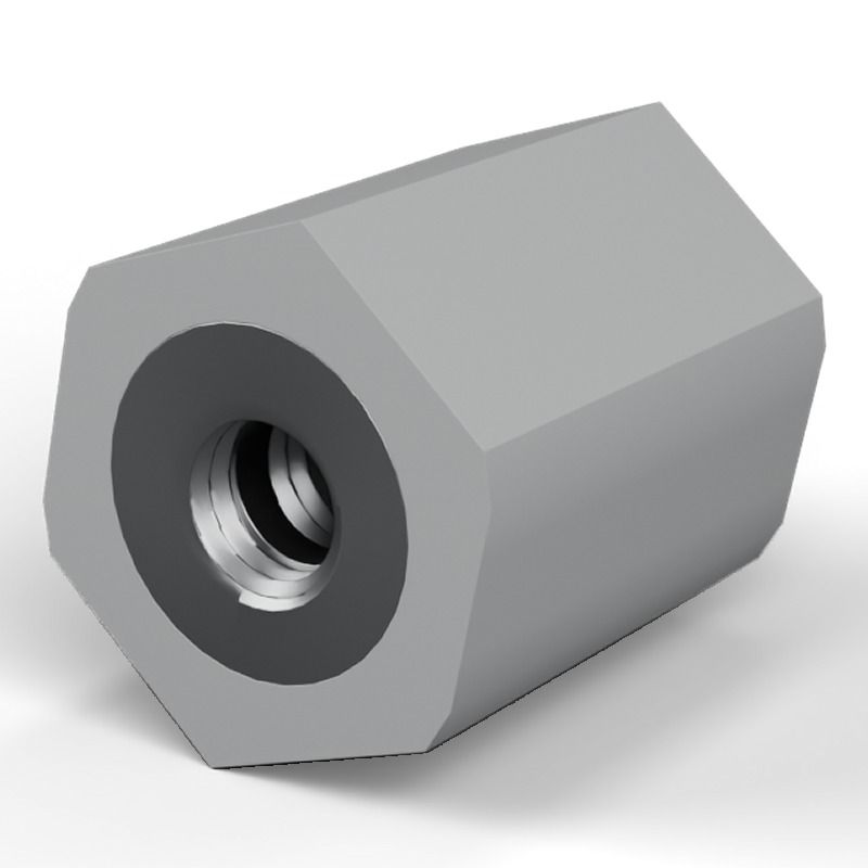 Female/female spacer M8 Plastic polyester, steel insert