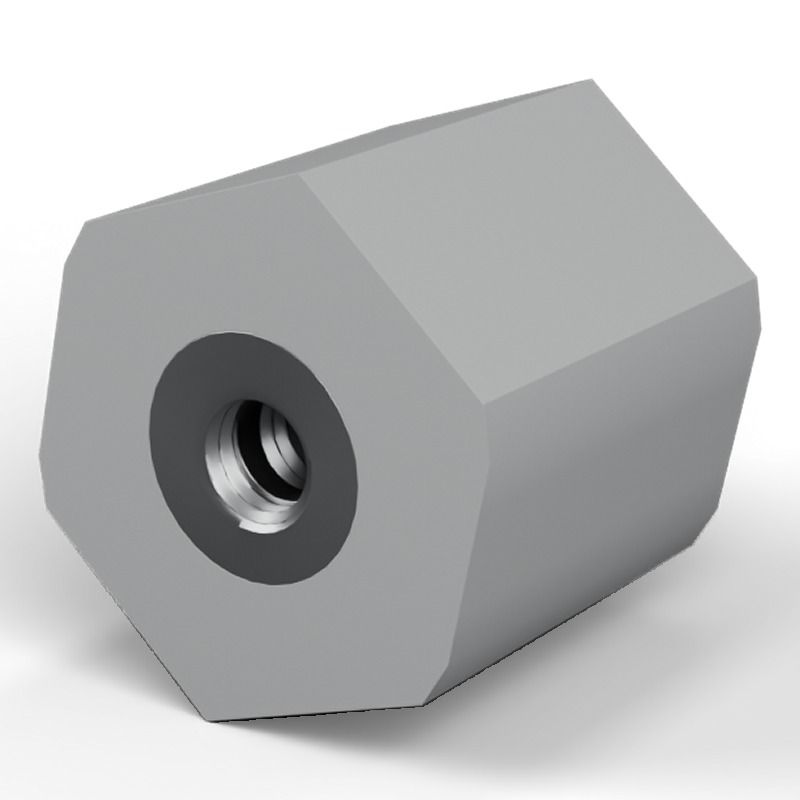 Female/female spacer M8 Plastic polyester, steel insert