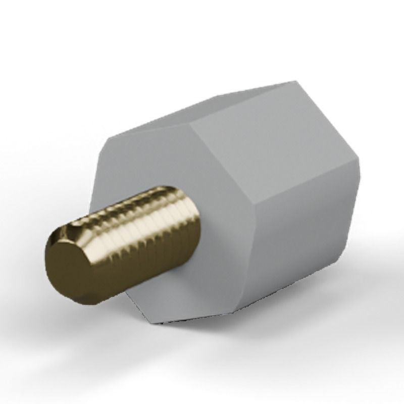 Male/female spacer M3 Plastic PA6, brass insert