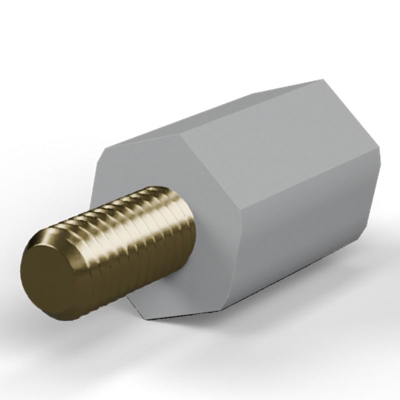 Male/female spacer M5 Plastic PA6.6, brass insert