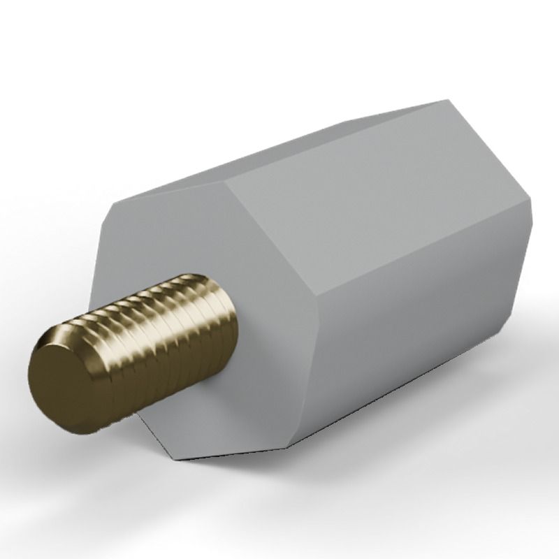 Male/female spacer M5 Plastic PA6.6, brass insert