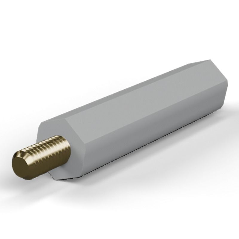 Male/female spacer M3 Plastic PA6.6, brass insert