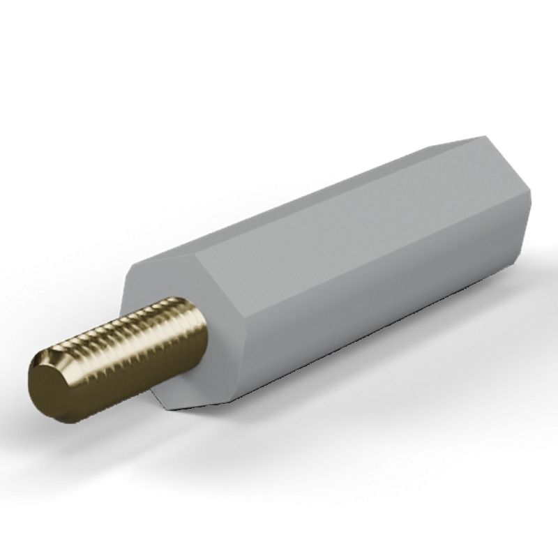 Male/female spacer M3 Plastic PA6.6, brass insert