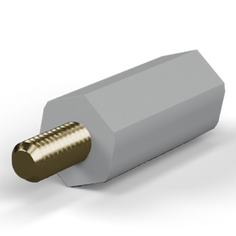 Male/female spacer M3 Plastic PA6.6, brass insert