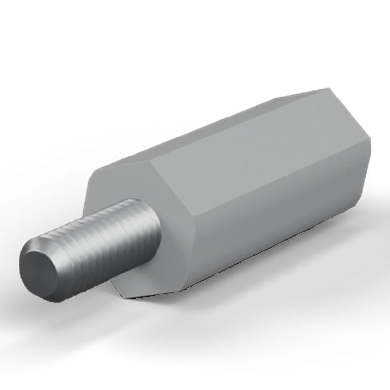Male/female spacer M3 Plastic polystyrene, steel insert