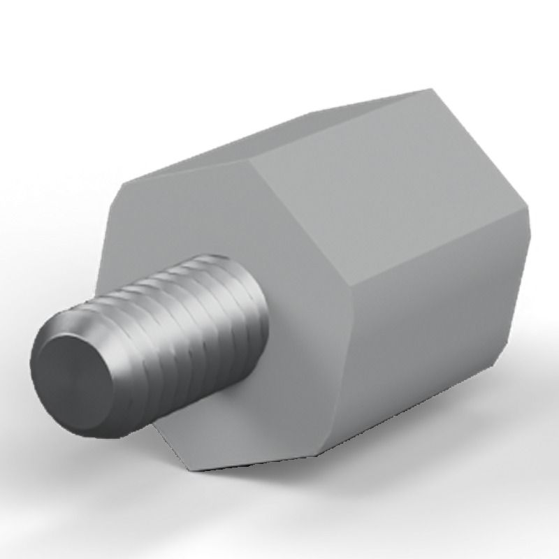 Male/female spacer M4 Plastic polystyrene, steel insert