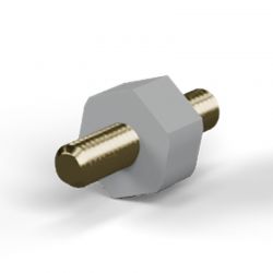 Entretoise isolante hexagonale filetée mâle/mâle plastique PA6 insert laiton M3 - 7 mm sur plats