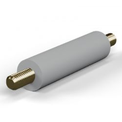 Entretoise isolante ronde filetée mâle/mâle plastique PA6.6 insert laiton M3 - Ø6,5 mm