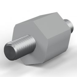 Entretoise isolante hexagonale filetée mâle/mâle plastique polyester insert acier M6 - 14 mm sur plats