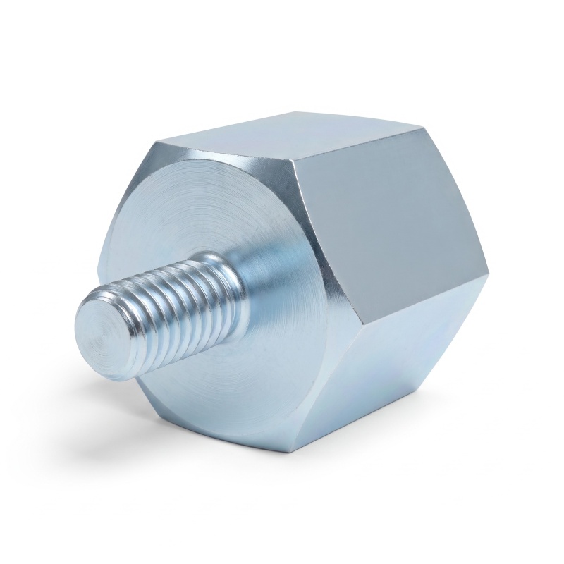 Hexagonal male/female threaded spacer zinc-plated steel M8 / M4 - 13 mm across flats