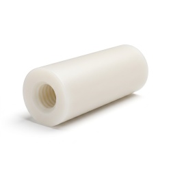 Round female/female threaded spacer natural plastic glass-fibre reinforced PA6 polyamide UL94-V2 M4 - Ø8 mm