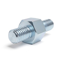 Hexagonal male/male threaded spacer lead-free zinc-plated steel M4 - 7 mm across flats, 6 and 8 mm studs