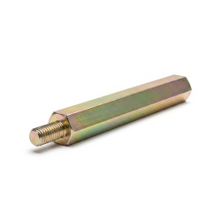 Hexagonal male/female threaded spacer lead-free yellow zinc-plated steel M3 - 5.5 mm across flats