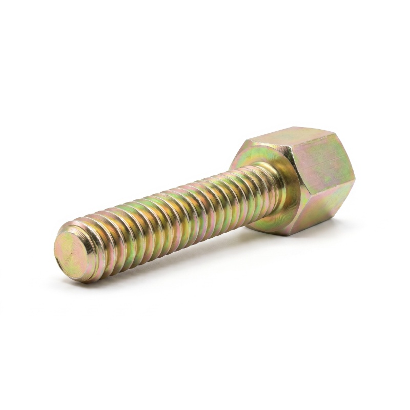 Hexagonal male/female threaded spacer lead-free yellow zinc-plated steel UNC4-40 - 4.75 mm across flats