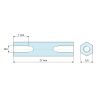 Dimensioned drawing 27 mm, Threaded hexagonal spacer female/female lead-free zinc-plated steel M3