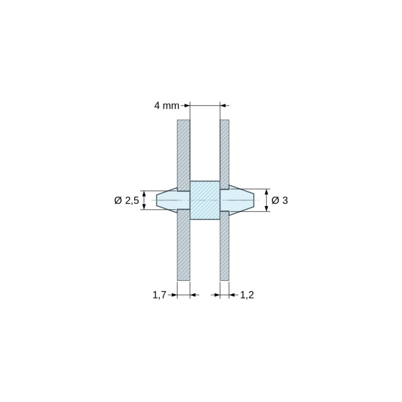 Snap-in PCB support Plastic PA6.6