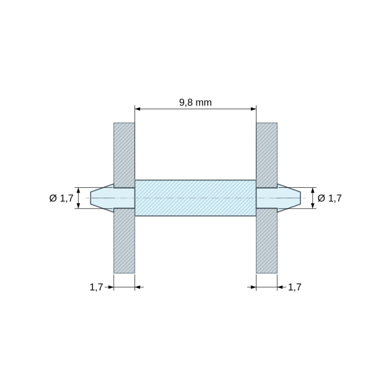 Snap-in PCB support Plastic PA6.6
